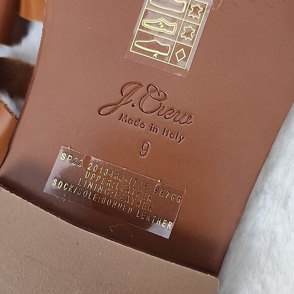 NEW J. Crew Fisherman Sandals Shiny Spazzolato Leather Brown 9 - Picture 7 of 10